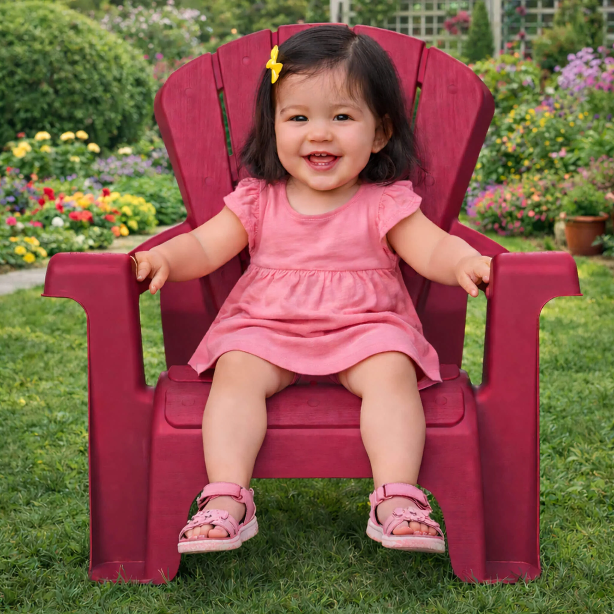 Garden Chairs - Red 4 Pack - Image 5
